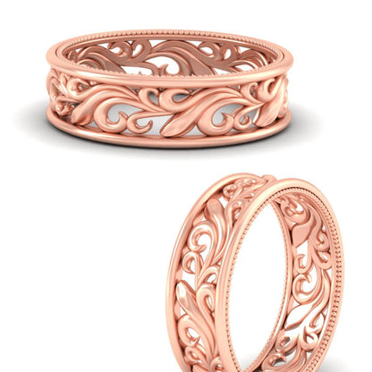 Filigree Women Wedding Band Fascinating Diamonds