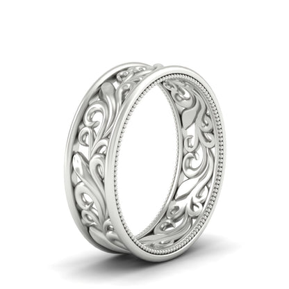Filigree Women Wedding Band Fascinating Diamonds