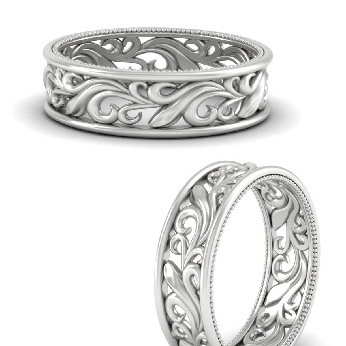 Filigree Women Wedding Band Fascinating Diamonds