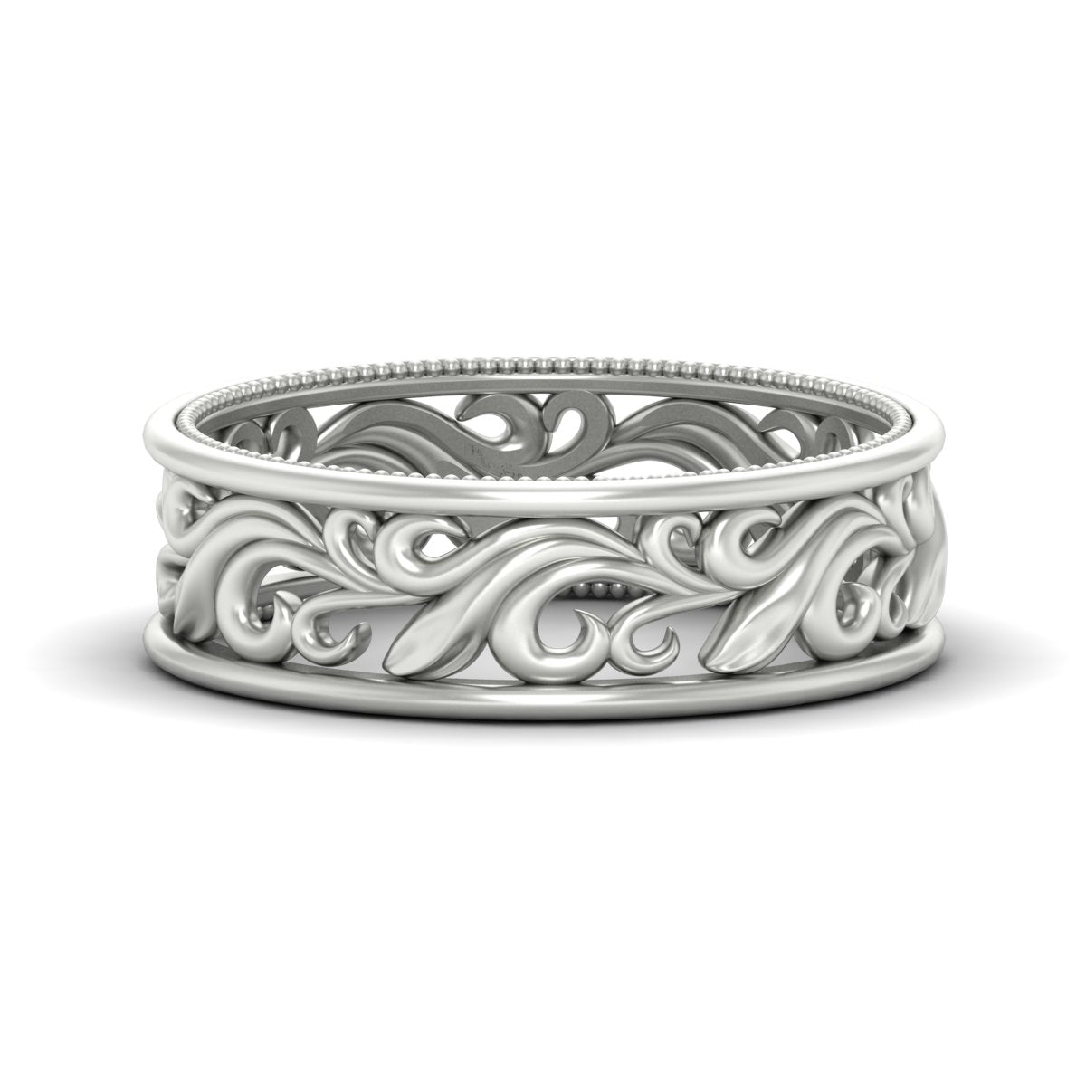 Filigree Women Wedding Band Fascinating Diamonds