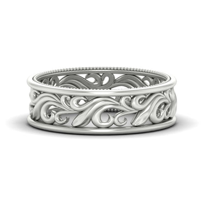 Filigree Women Wedding Band Fascinating Diamonds