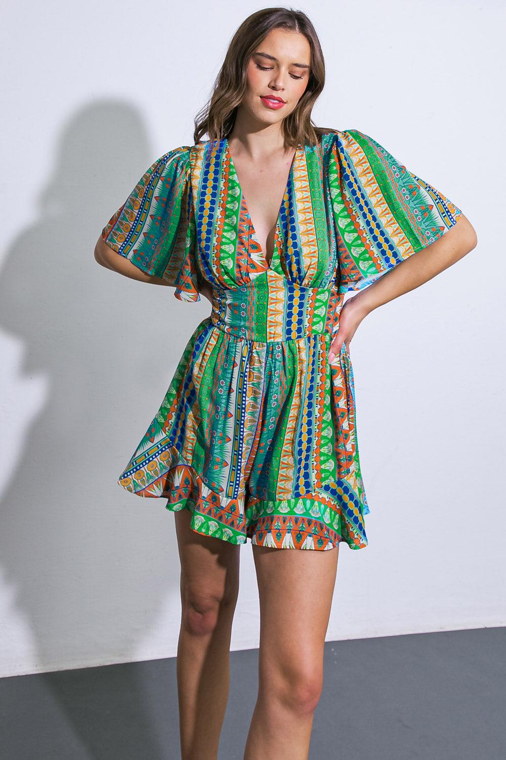 REFRESHING BEAUTY WOVEN ROMPER Flying Tomato