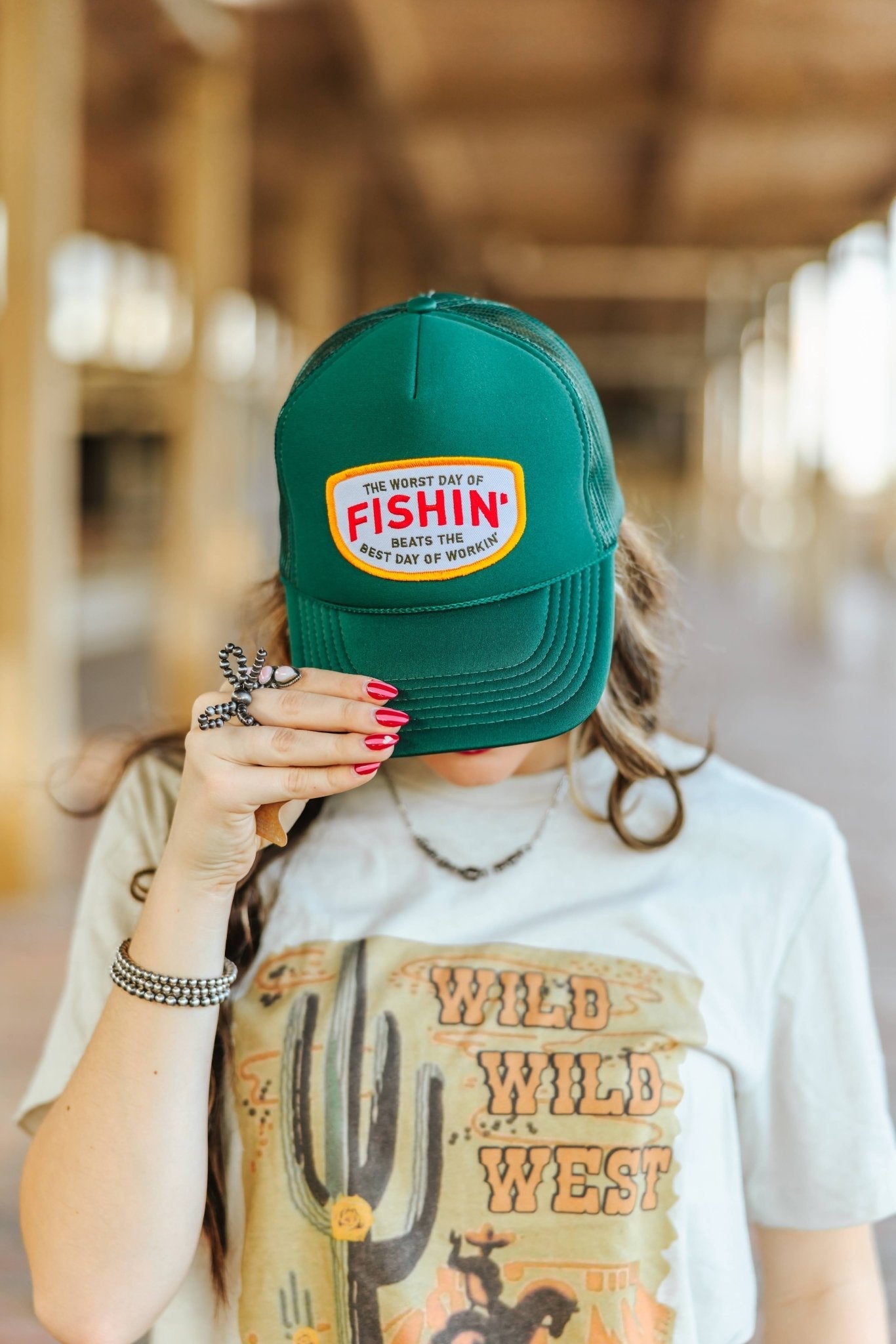 Fishin' Beats Workin' Patch Trucker Hat Wild Junkie