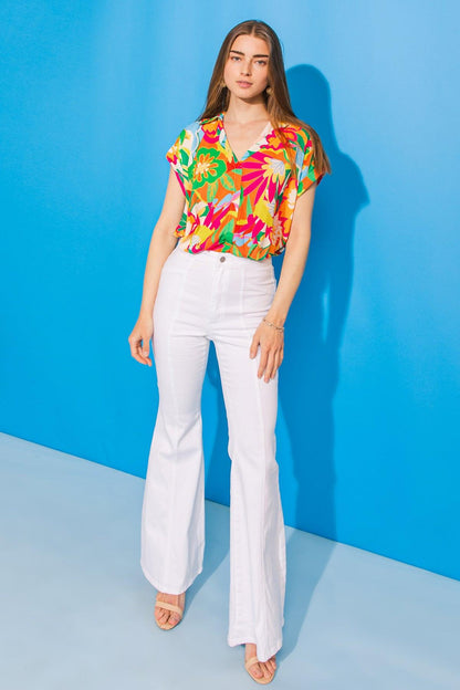 SWEET DREAMS FLORAL WOVEN TOP Flying Tomato