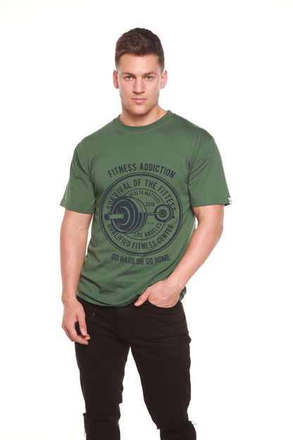 Fitness Addiction Men's Bamboo Viscose/Organic Cotton Short Sleeve Graphic T-Shirt Spun Bamboo