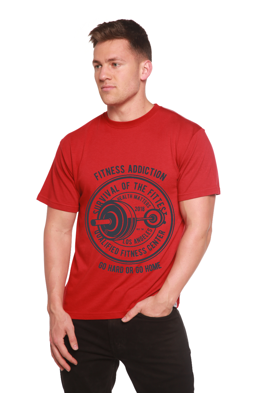 Fitness Addiction Men's Bamboo Viscose/Organic Cotton Short Sleeve Graphic T-Shirt Spun Bamboo