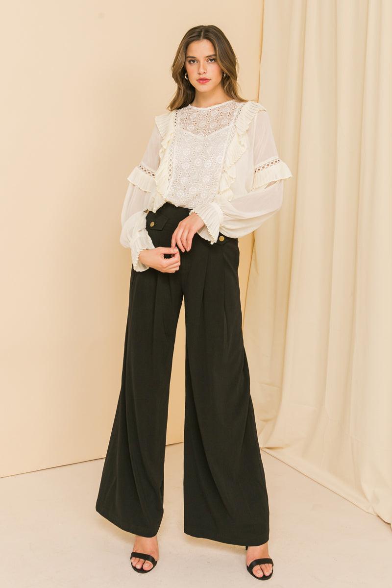 HIGH EXPECTATIONS KNIT EYELET TOP Flying Tomato