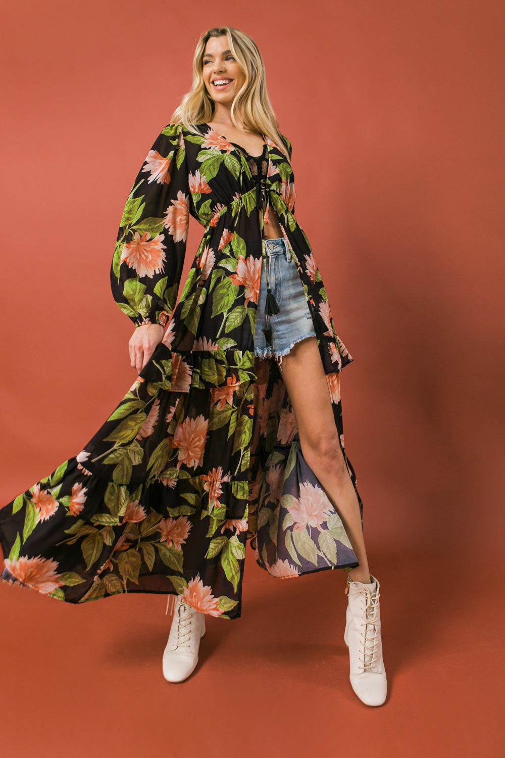 BEIN WITH THE BASICS WOVEN MAXI COVER UP Flying Tomato