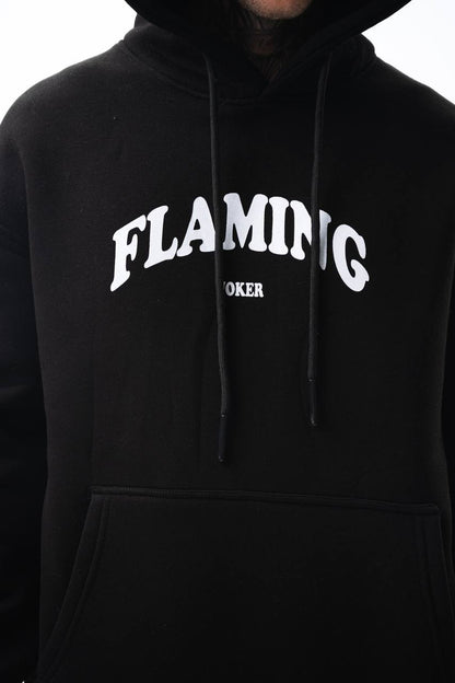 Flaming "Joker" Graphic Unisex Hoodie – Edgy Streetwear Withinblack