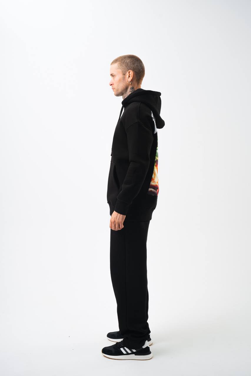 Flaming "Joker" Graphic Unisex Hoodie – Edgy Streetwear Withinblack