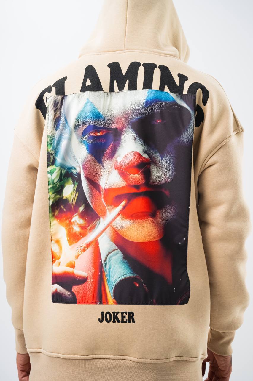 Flaming "Joker" Graphic Unisex Hoodie – Edgy Streetwear Withinblack