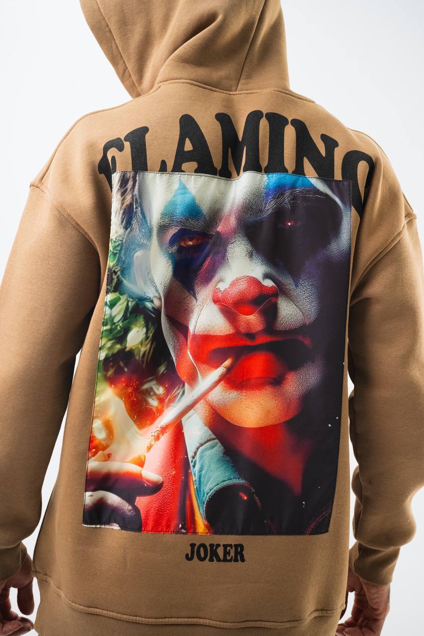 Flaming "Joker" Graphic Unisex Hoodie – Edgy Streetwear Withinblack