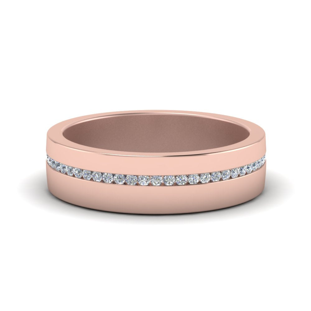 Flat Channel Set Diamond Mens Band Fascinating Diamonds