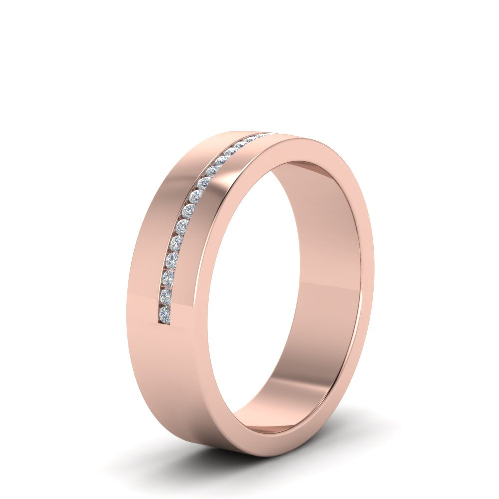 Flat Channel Set Diamond Mens Band Fascinating Diamonds