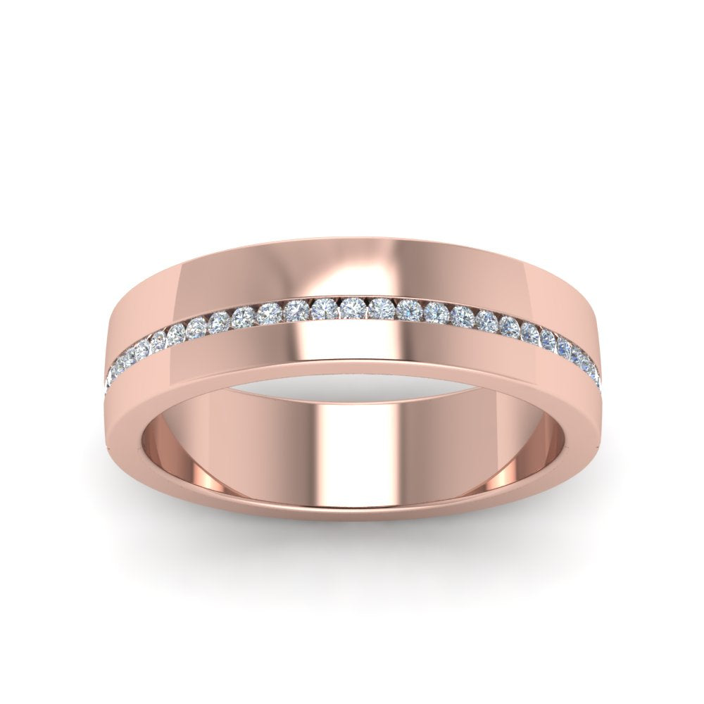 Flat Channel Set Diamond Mens Band Fascinating Diamonds