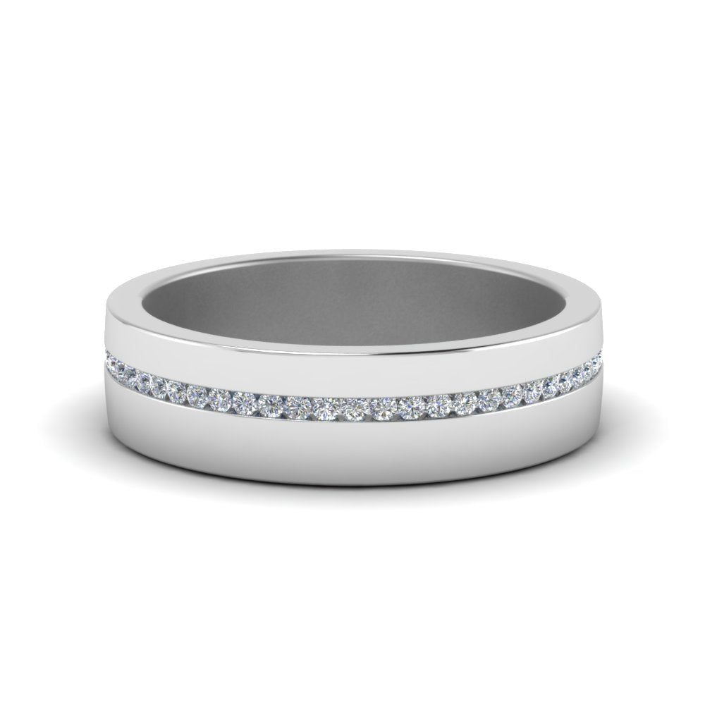 Flat Channel Set Diamond Mens Band Fascinating Diamonds