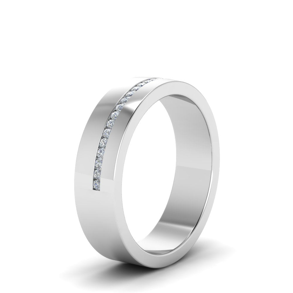 Flat Channel Set Diamond Mens Band Fascinating Diamonds