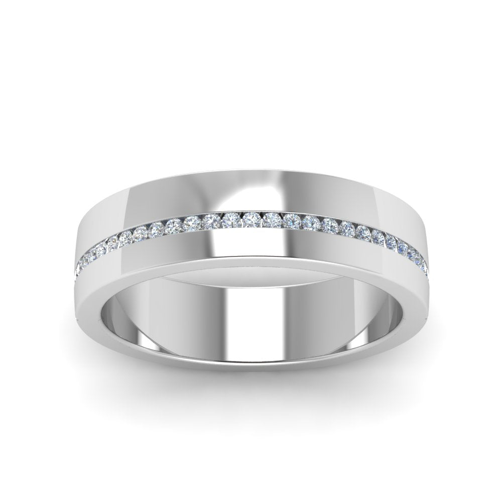 Flat Channel Set Diamond Mens Band Fascinating Diamonds