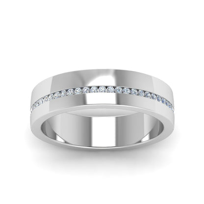 Flat Channel Set Diamond Mens Band Fascinating Diamonds