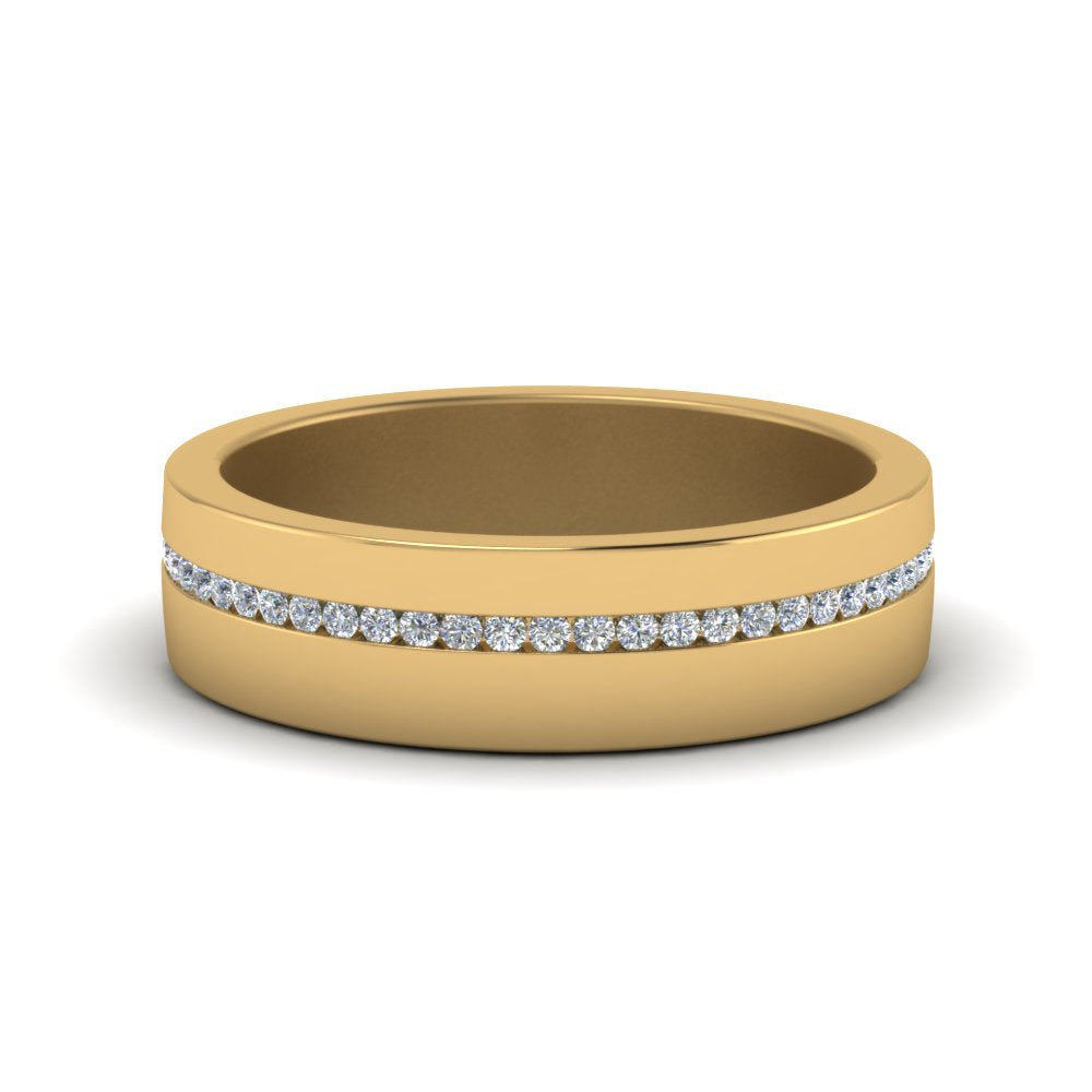 Flat Channel Set Diamond Mens Band Fascinating Diamonds