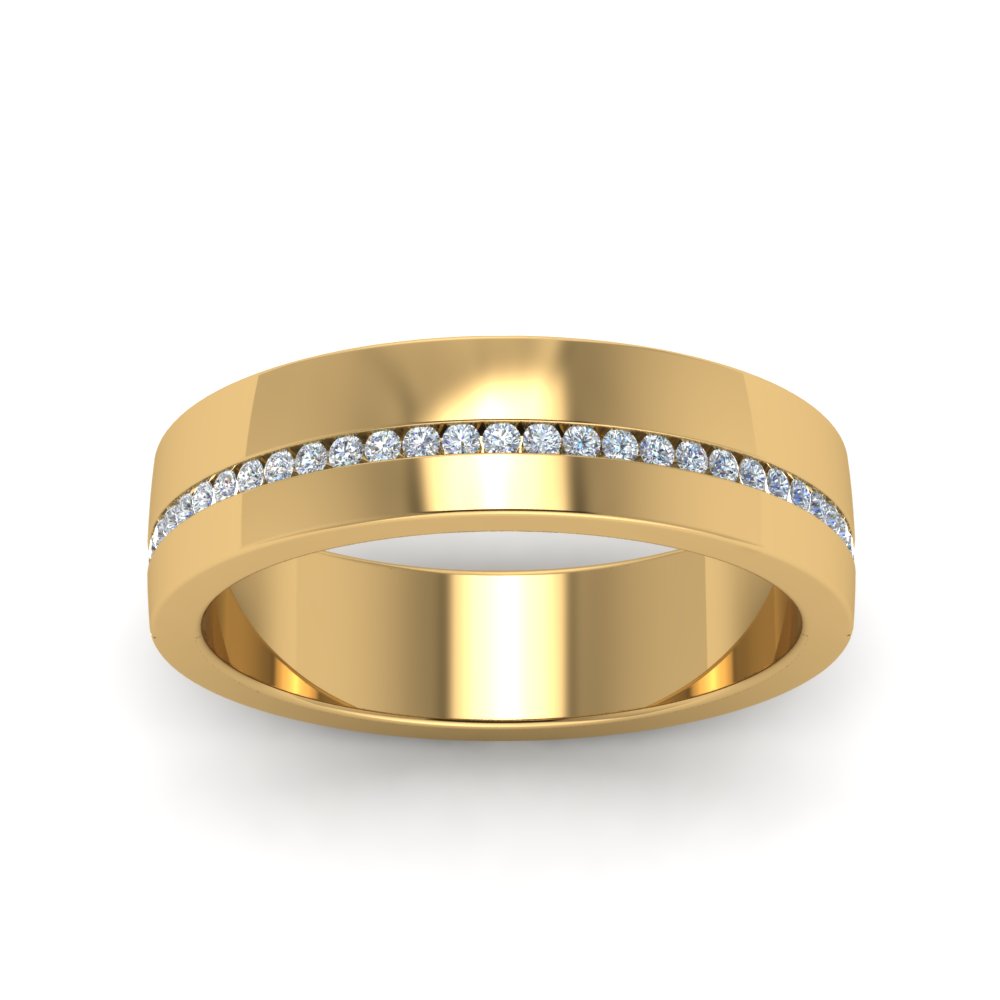Flat Channel Set Diamond Mens Band Fascinating Diamonds