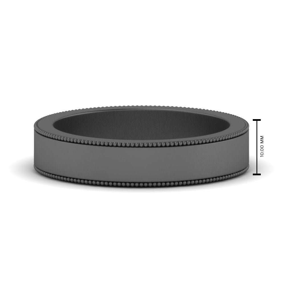 Flat Milgrain Mens Wedding Band Fascinating Diamonds