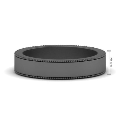 Flat Milgrain Mens Wedding Band Fascinating Diamonds