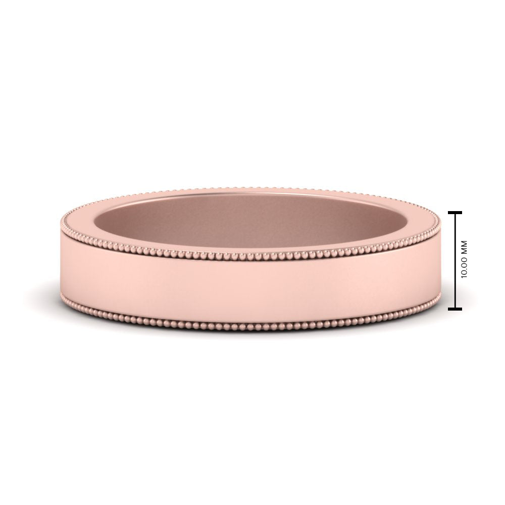 Flat Milgrain Mens Wedding Band Fascinating Diamonds