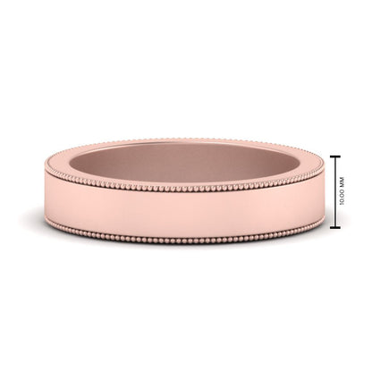 Flat Milgrain Mens Wedding Band Fascinating Diamonds