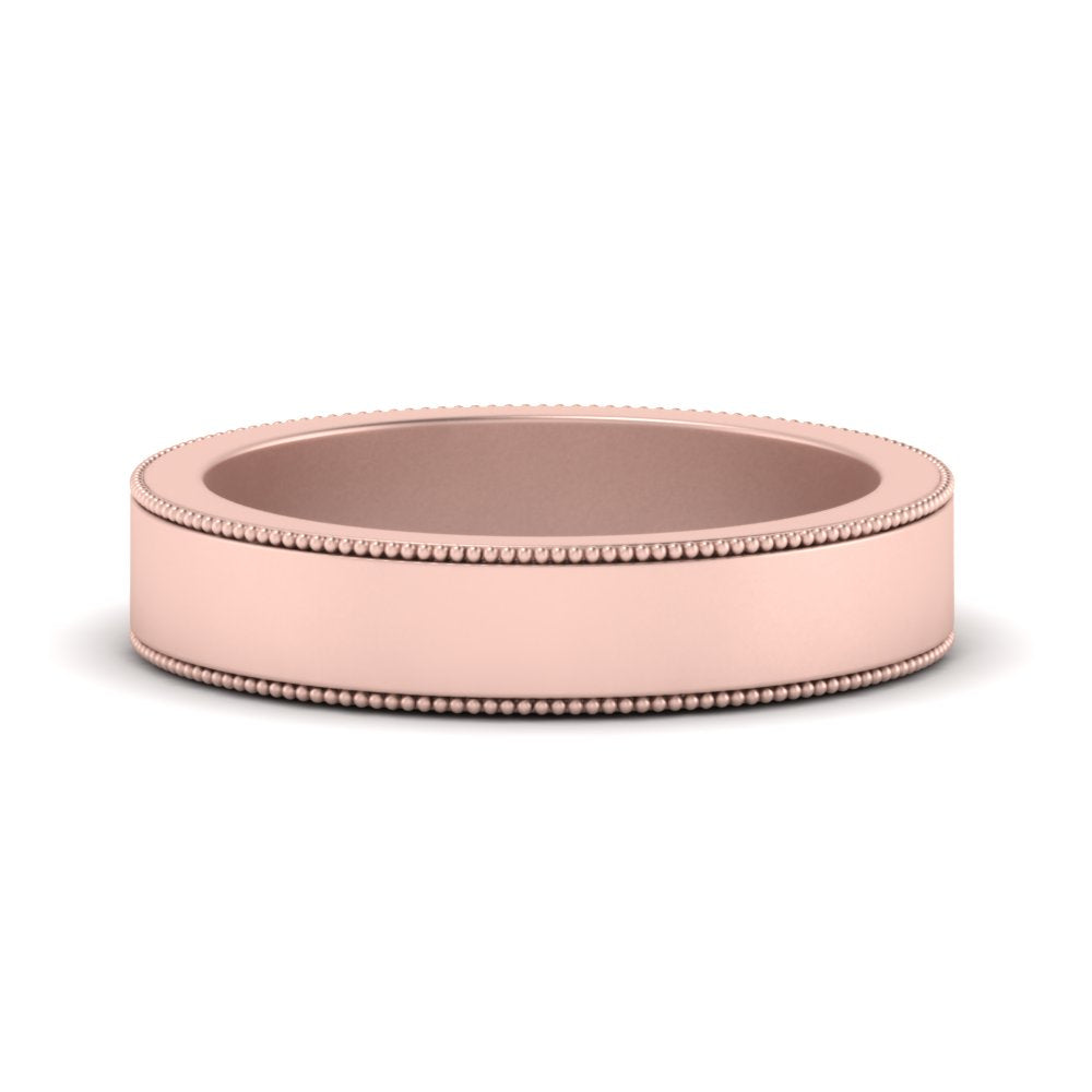Flat Milgrain Mens Wedding Band Fascinating Diamonds