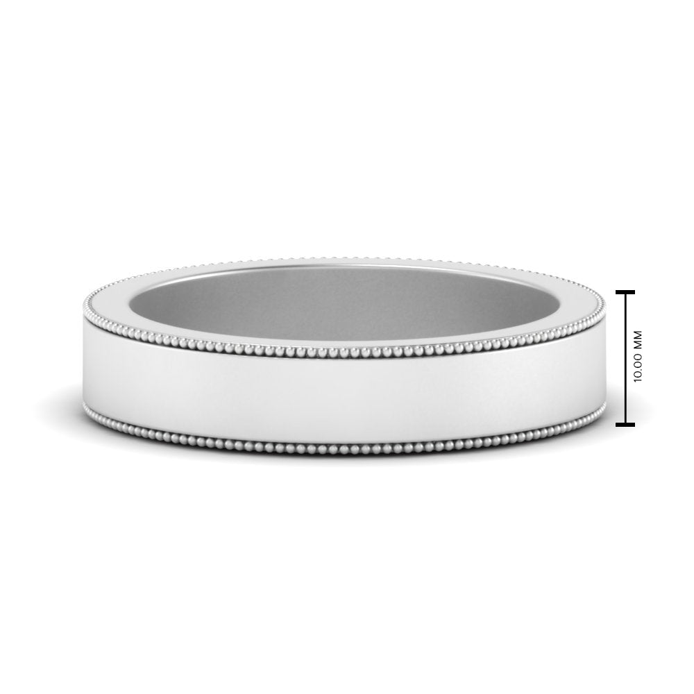 Flat Milgrain Mens Wedding Band Fascinating Diamonds