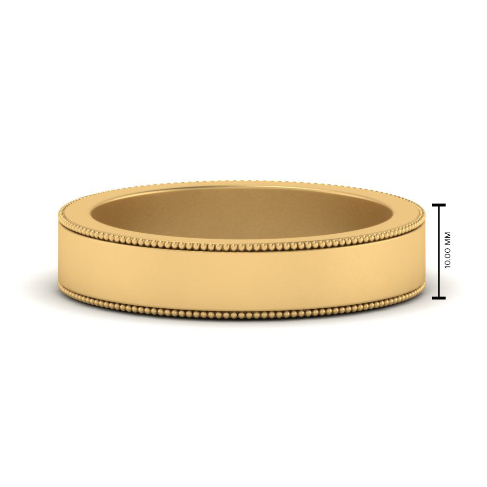 Flat Milgrain Mens Wedding Band Fascinating Diamonds