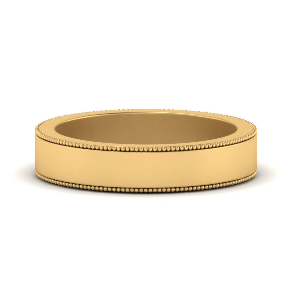 Flat Milgrain Mens Wedding Band Fascinating Diamonds