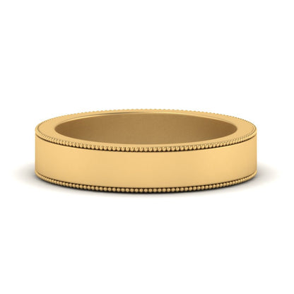 Flat Milgrain Mens Wedding Band Fascinating Diamonds