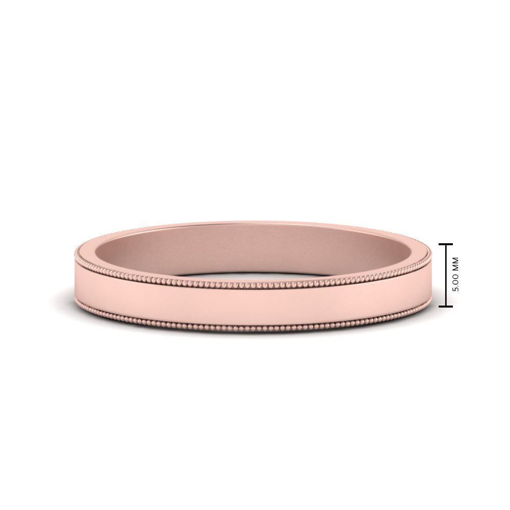 Flat Milgrain Mens Wedding Band Fascinating Diamonds