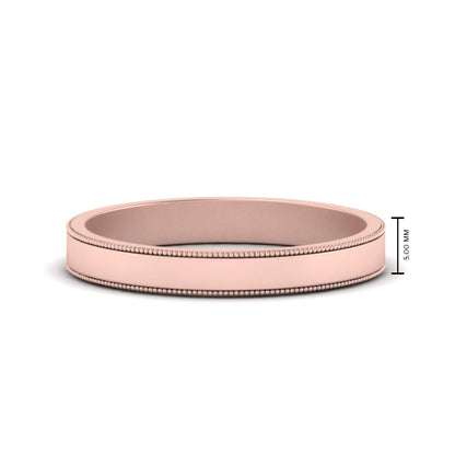 Flat Milgrain Mens Wedding Band Fascinating Diamonds