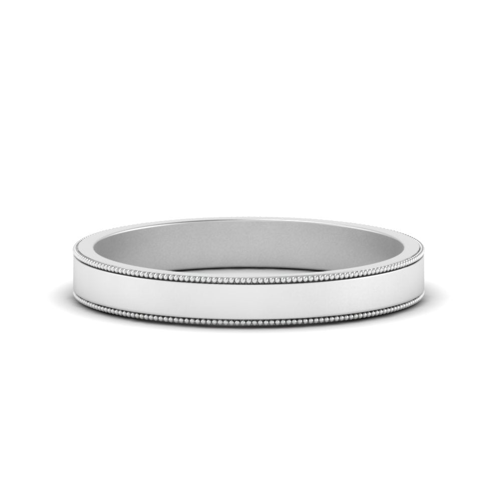 Flat Milgrain Mens Wedding Band Fascinating Diamonds