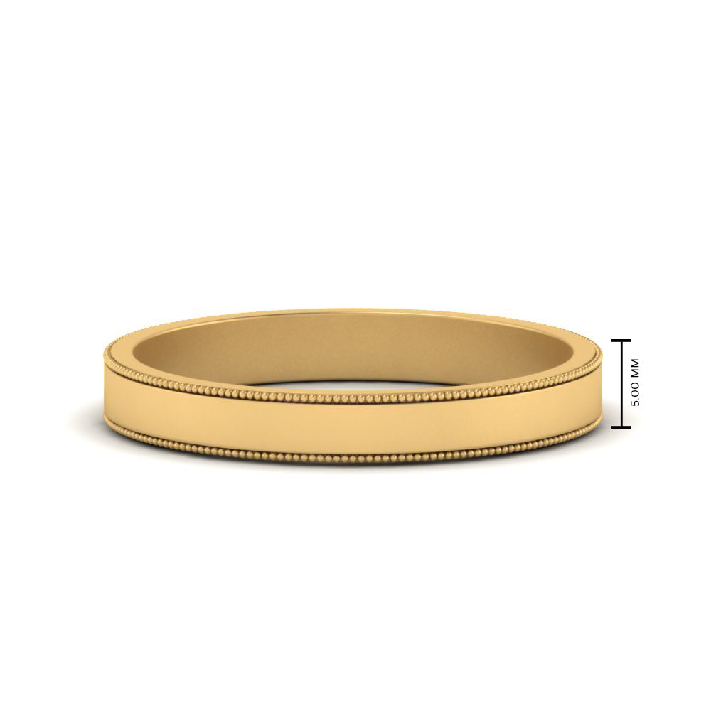 Flat Milgrain Mens Wedding Band Fascinating Diamonds