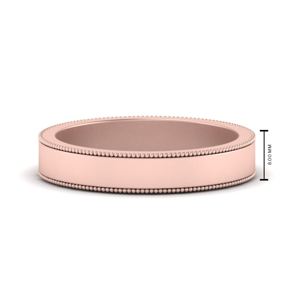 Flat Milgrain Mens Wedding Band Fascinating Diamonds