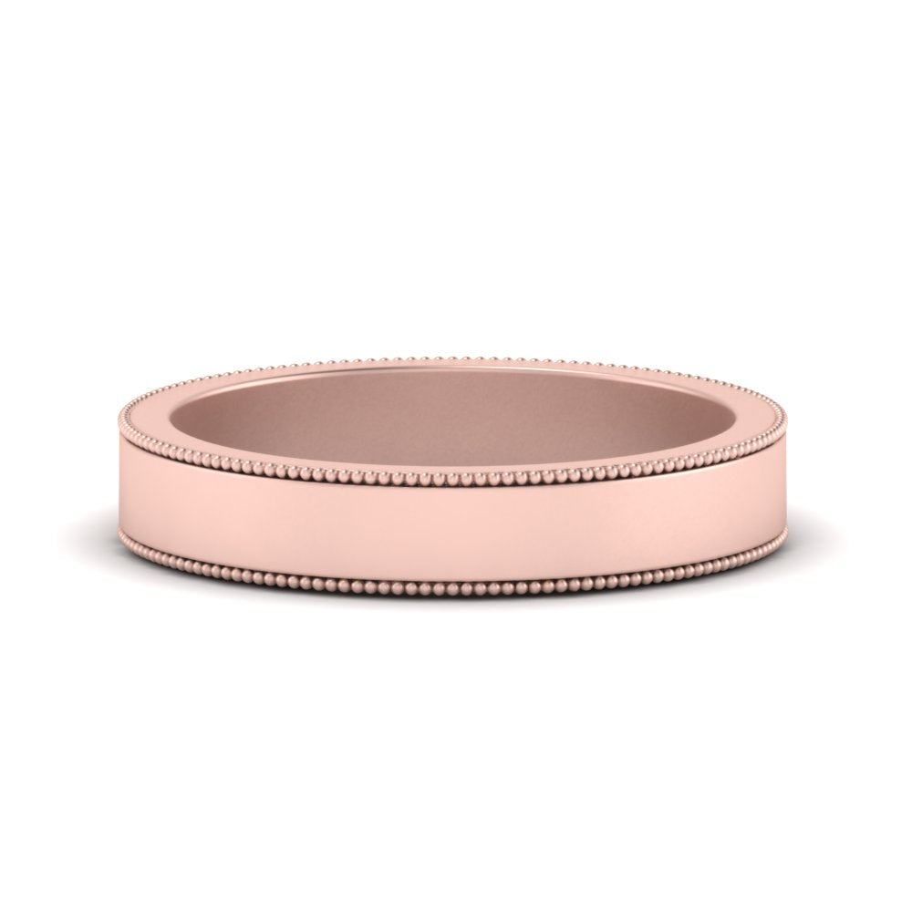 Flat Milgrain Mens Wedding Band Fascinating Diamonds