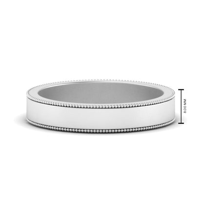 Flat Milgrain Mens Wedding Band Fascinating Diamonds