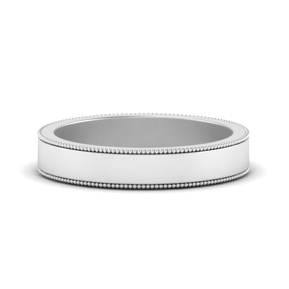 Flat Milgrain Mens Wedding Band Fascinating Diamonds