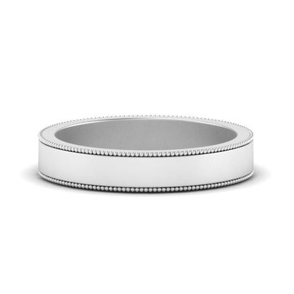 Flat Milgrain Mens Wedding Band Fascinating Diamonds