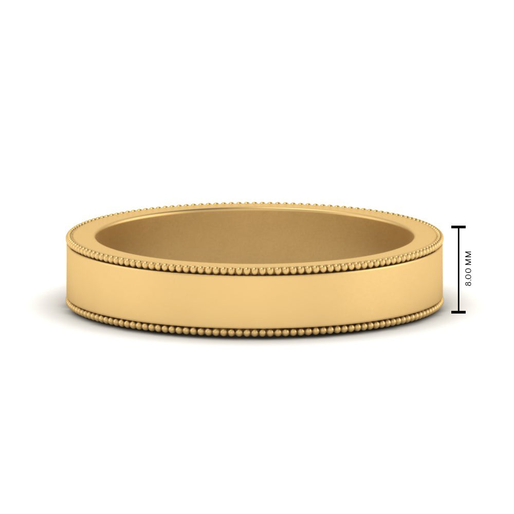 Flat Milgrain Mens Wedding Band Fascinating Diamonds