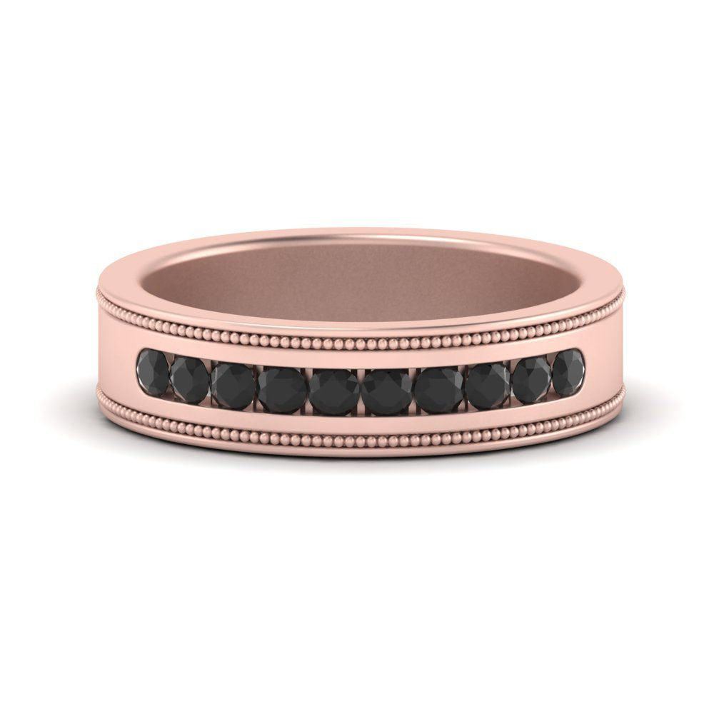Flat Milgrain Mens Promise Band Fascinating Diamonds