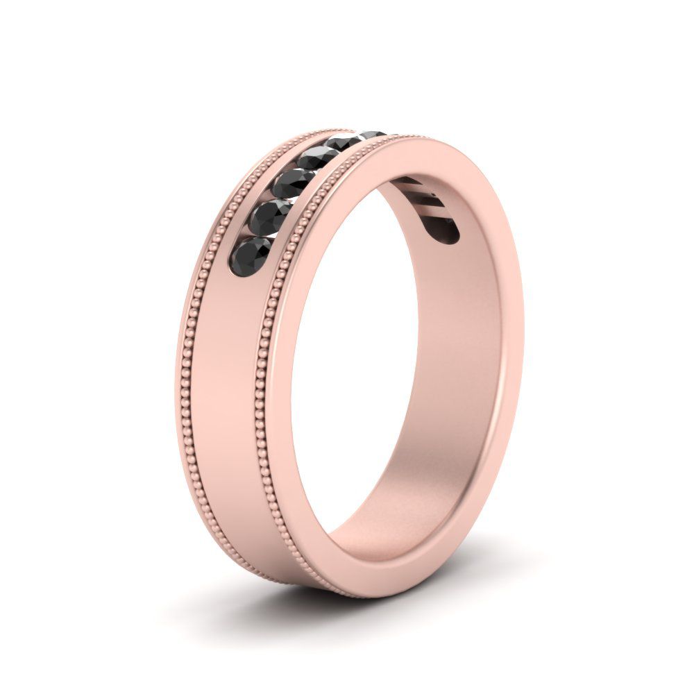 Flat Milgrain Mens Promise Band Fascinating Diamonds