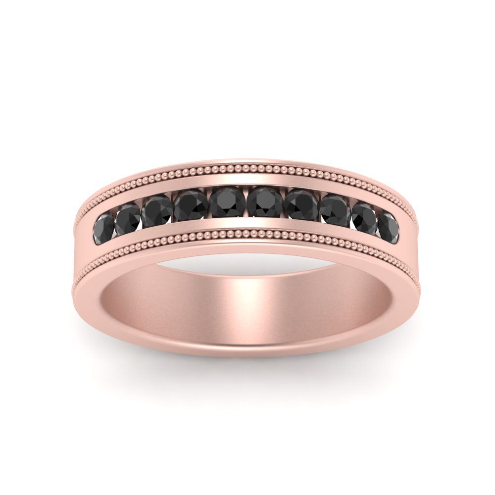 Flat Milgrain Mens Promise Band Fascinating Diamonds