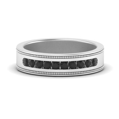 Flat Milgrain Mens Promise Band Fascinating Diamonds