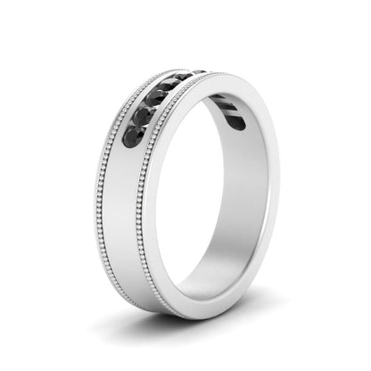 Flat Milgrain Mens Promise Band Fascinating Diamonds