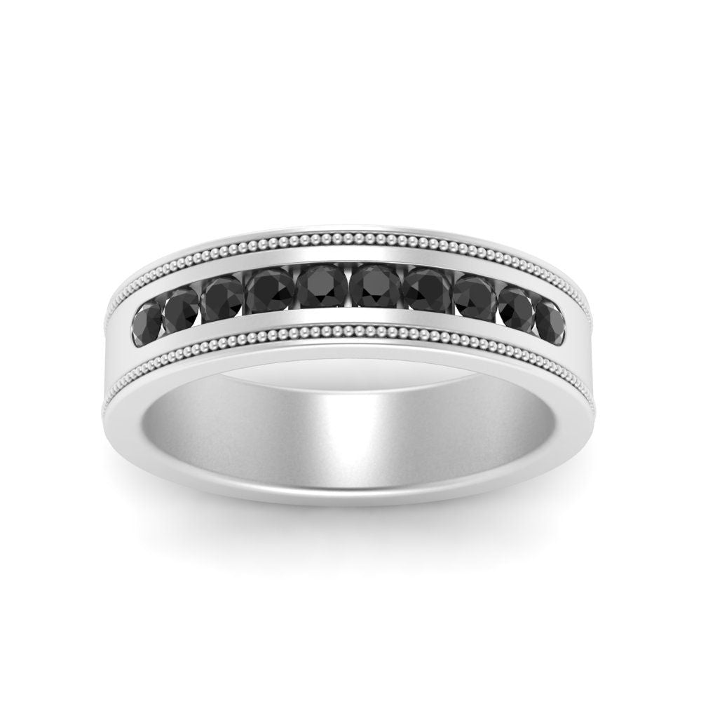 Flat Milgrain Mens Promise Band Fascinating Diamonds